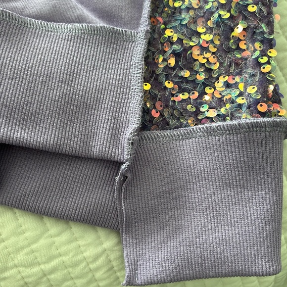 New Peach Love oversizeded sequin sweatshirts L - Picture 3 of 7